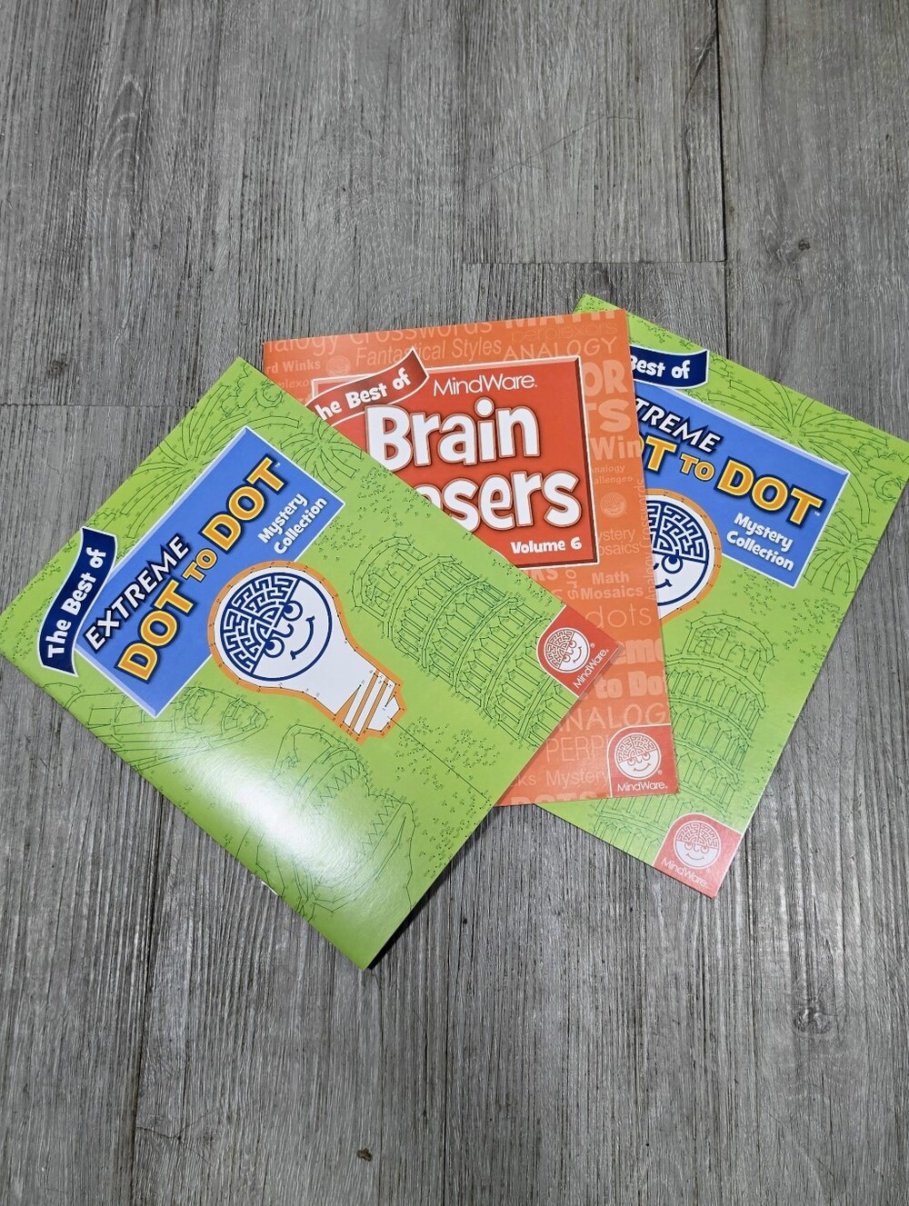 Bundle Of 3 New MindWare Brain Teasers & Extreme Dot-to-Dot Puzzle Books